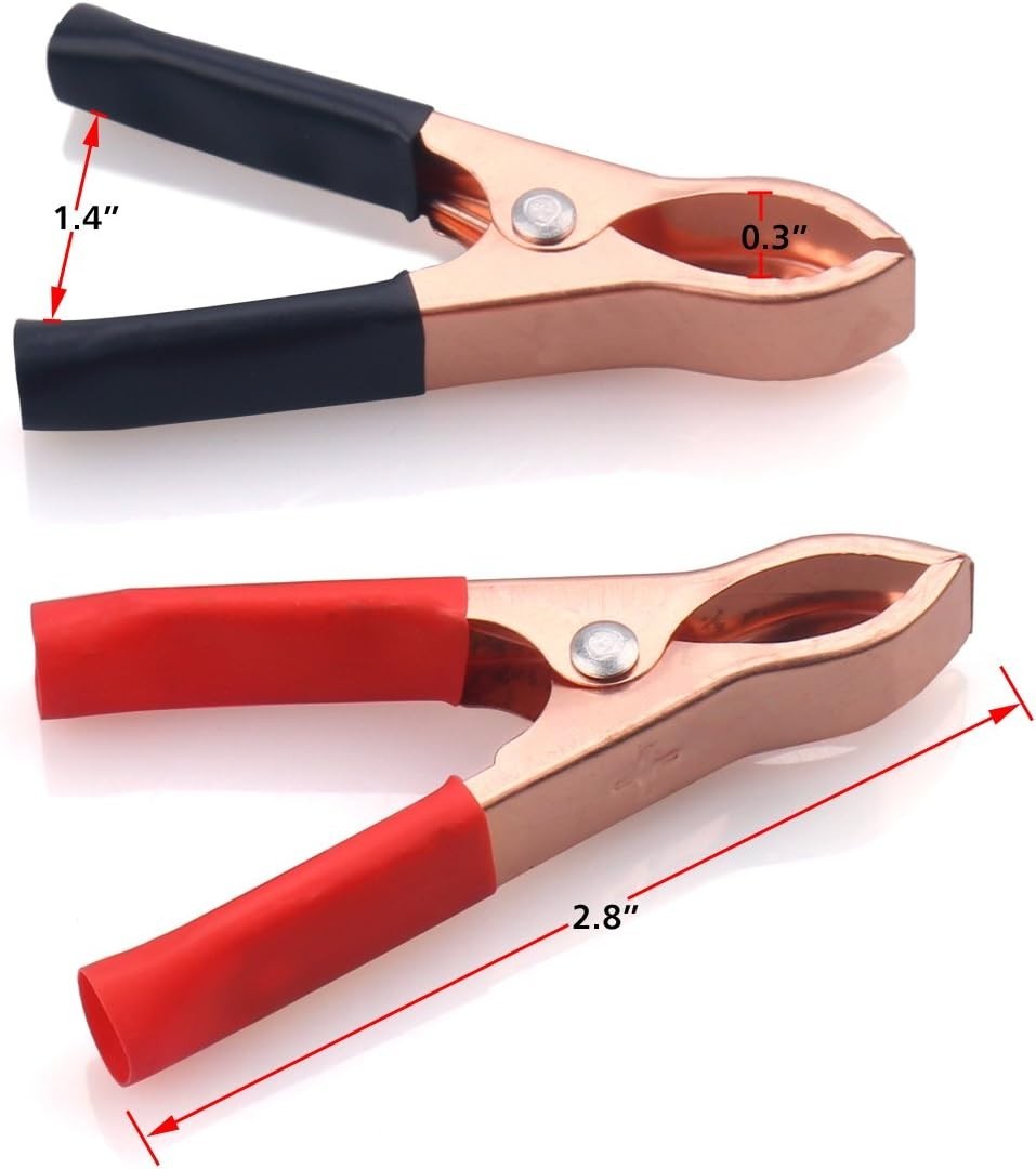 Pair of Alligator Battery Clips for Charging with Vehicle Battery Pair of Alligator Battery Clips for Charging with Vehicle Battery