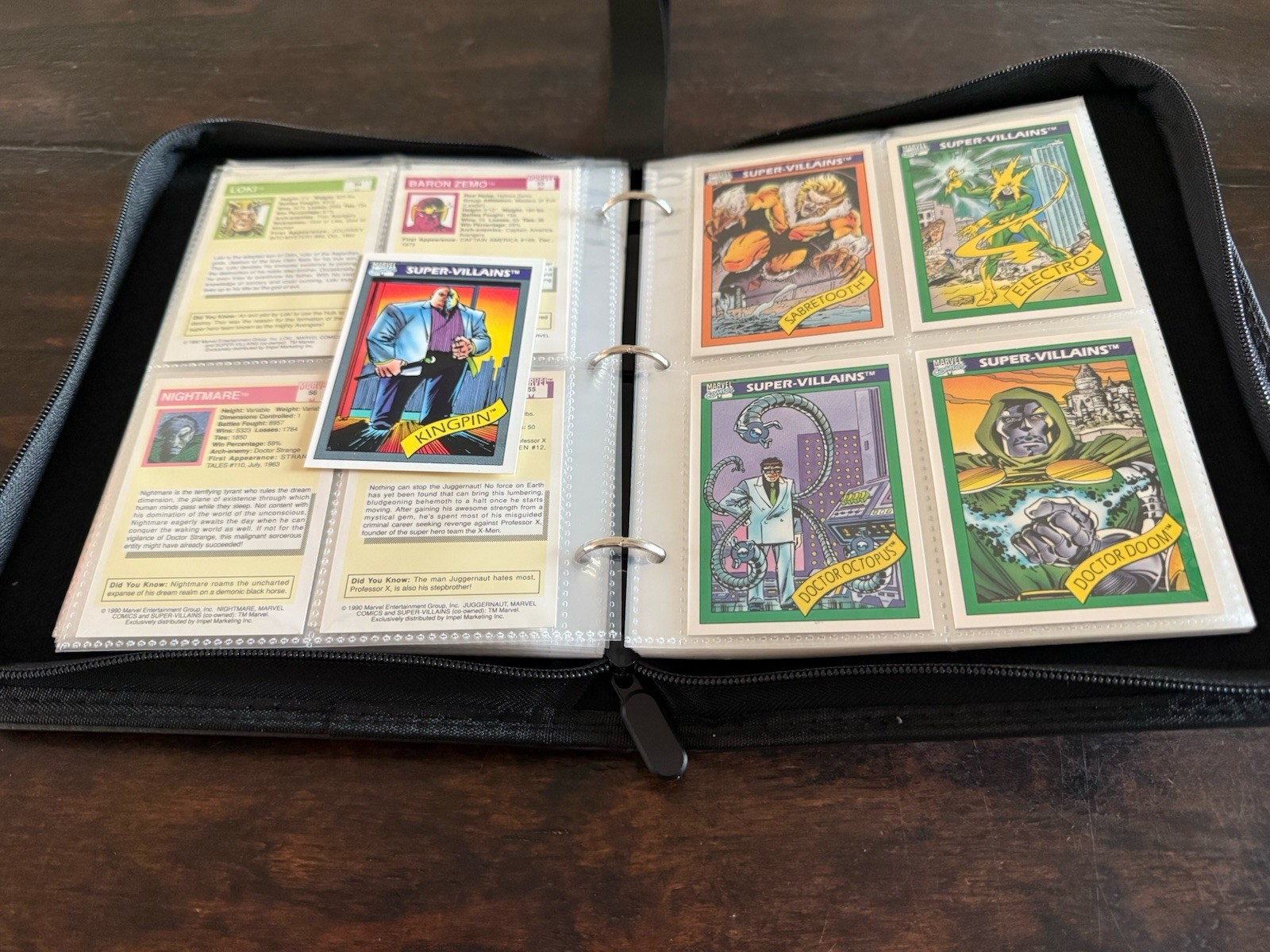 1990 Marvel Universe Series 1 Complete Classic Set 1-162 Marvel Zip Binder 1990 Marvel Universe Series 1 Complete Classic Set 1-162 Marvel Zip Binder