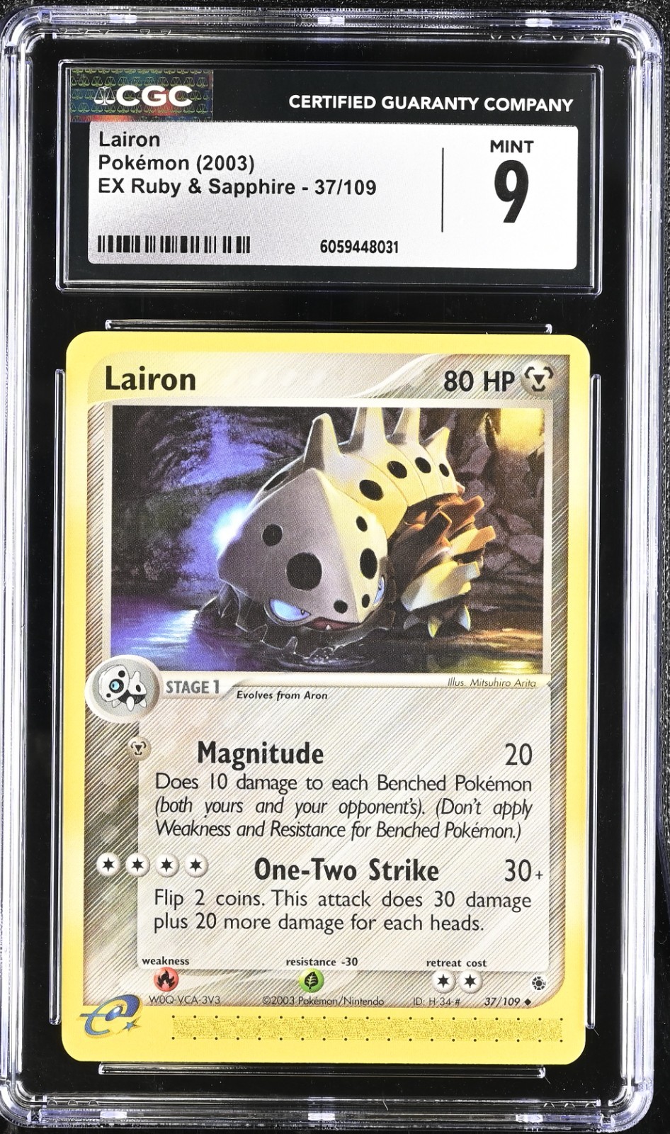 CGC 9 Lairon 37/109 EX Ruby & Sapphire 2003 Pokemon Card