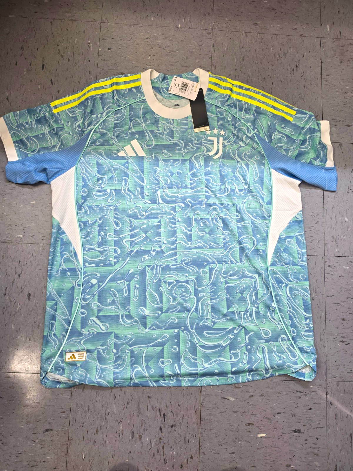 adidas Juventus Soccer Jersey Shirt 2XL Blue White Yellow Colorway NWT adidas Juventus Soccer Jersey Shirt 2XL Blue White Yellow Colorway NWT