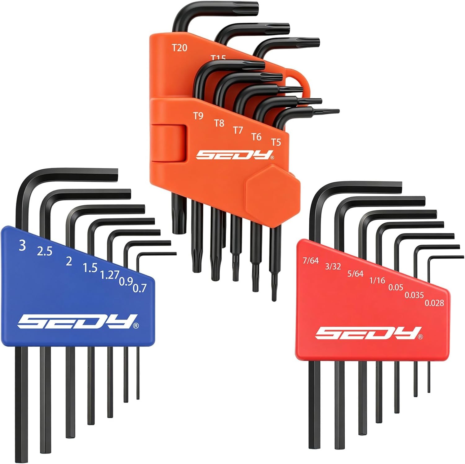 SEDY 22 Piece Mini Hex Key Allen Wrench Set - Hex/Torx, Metric/SAE (3-IN-ONE SEDY 22 Piece Mini Hex Key Allen Wrench Set - Hex/Torx, Metric/SAE (3-IN-ONE