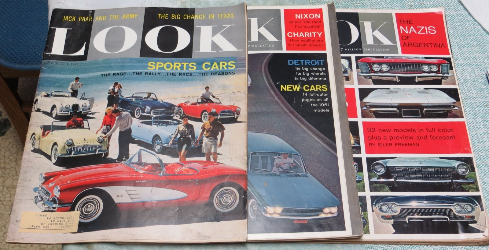 Vintage 1959-62 Look Magazine 1961 1963 New Cars Sports Cars lot of 3 Vintage 1959-62 Look Magazine 1961 1963 New Cars Sports Cars lot of 3