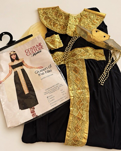 Costume Culture Queen of the Nile Cleopatra Dress w/ Belt — Black/Gold, M