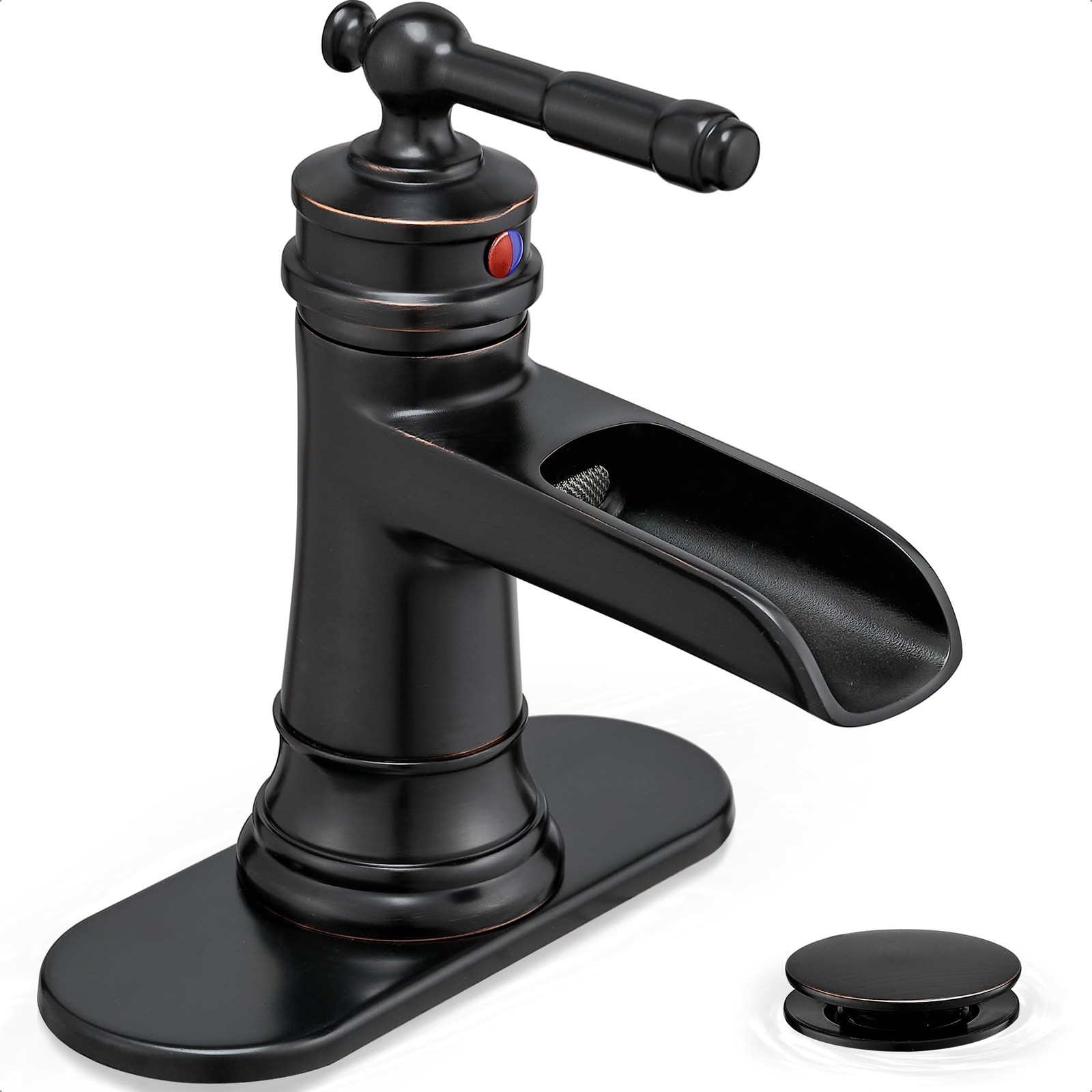 HOIGY Waterfall Faucet Oil Rubbed Bronze Single Handle 1 Hole Bathroom Sink HOIGY Waterfall Faucet Oil Rubbed Bronze Single Handle 1 Hole Bathroom Sink