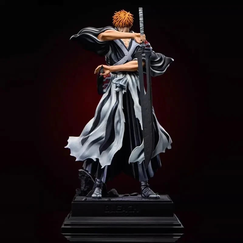 35cm Bleach Ichigo Kurosaki Figure GK Dual Sword Anime Statue Collectible Model