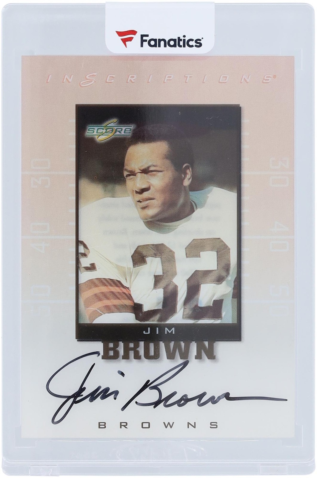 Jim Brown Cleveland Browns Signed 1999 Score Supplemental Inscs #JB-32 Card