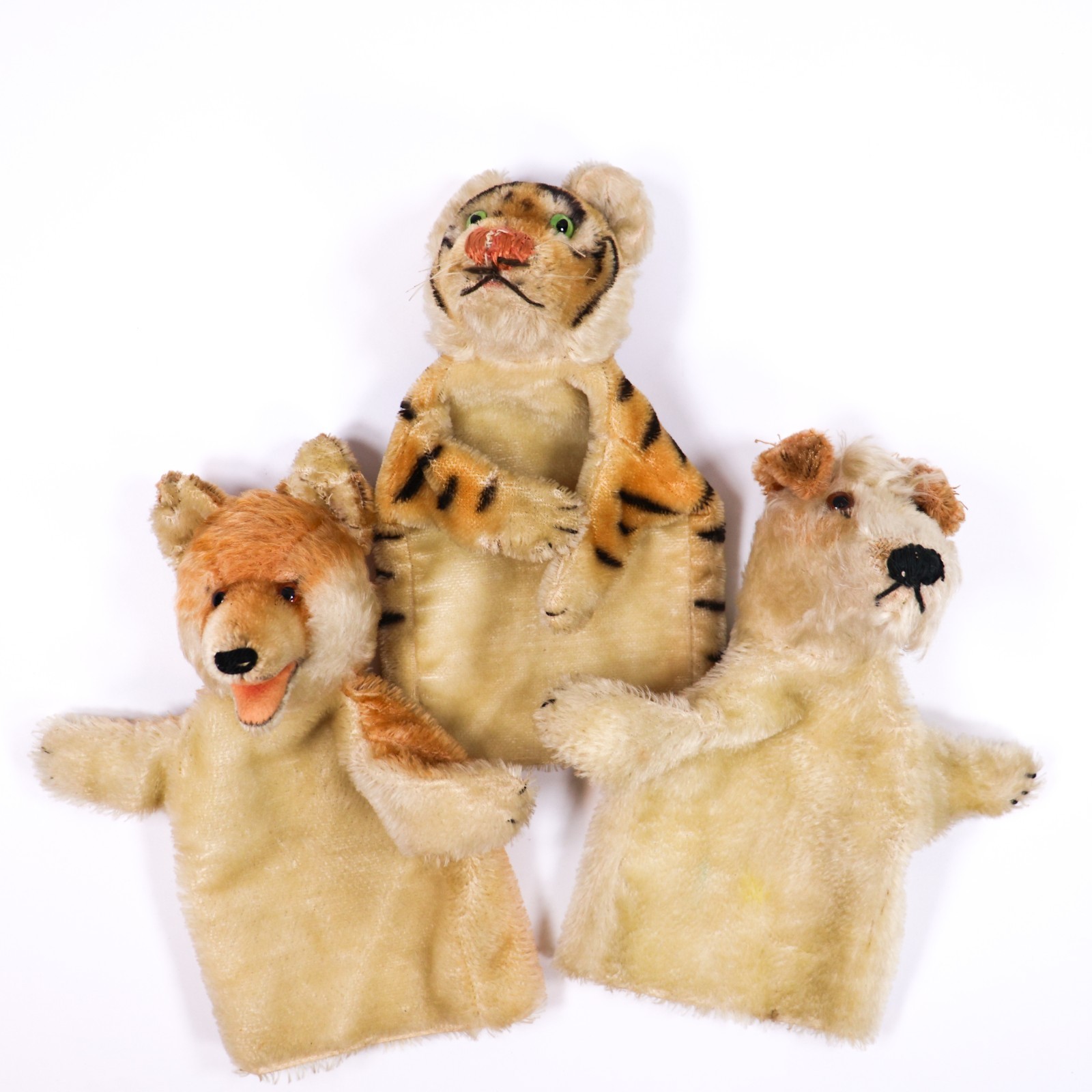 Vtg Steiff Animal Hand Puppets Mohair TIGER Foxy DOG Terrier FOX Lot of 3 READ Vtg Steiff Animal Hand Puppets Mohair TIGER Foxy DOG Terrier FOX Lot of 3 READ