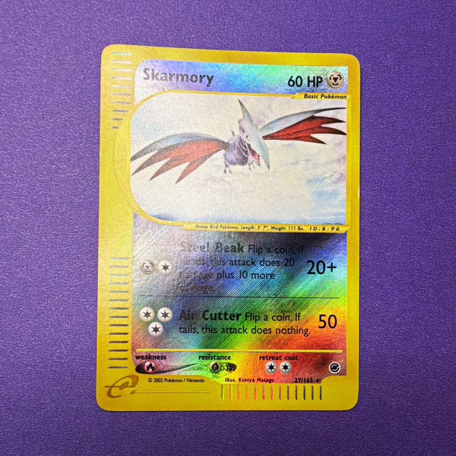Pokémon TCG Skarmory 027/165 Holo Rare, Expedition Base Set 60 HP English