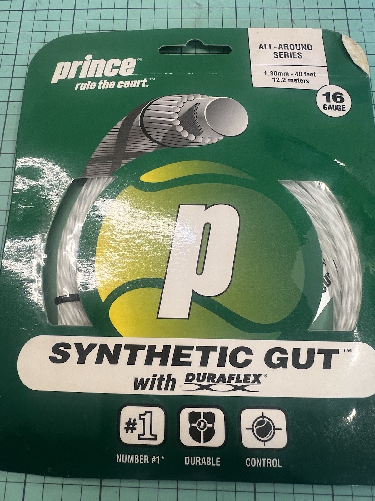 Prince Synthetic Gut with Duraflex 16g White Tennis String Prince Synthetic Gut with Duraflex 16g White Tennis String