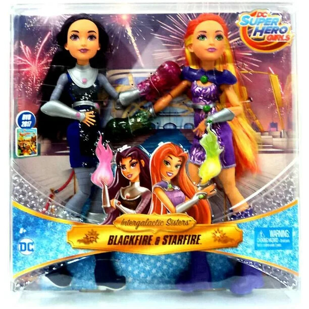 DC Super Hero Intergalactic Sisters Blackfire & Starfire 12” Deluxe Doll 2 Pack