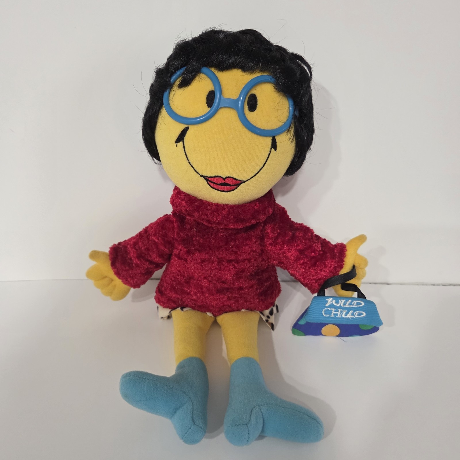 Vintage 2002 Commonwealth Cool Diva Smiley Face Plush Doll Y2K Aesthetic Blue Gl