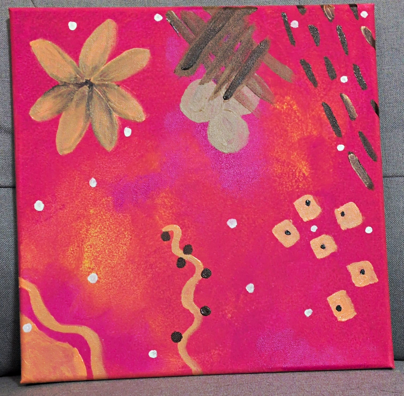 Jessica Jellings Signed Original Abstract Floral Canvas Painting 12x12 2026 Jessica Jellings Signed Original Abstract Floral Canvas Painting 12x12 2026