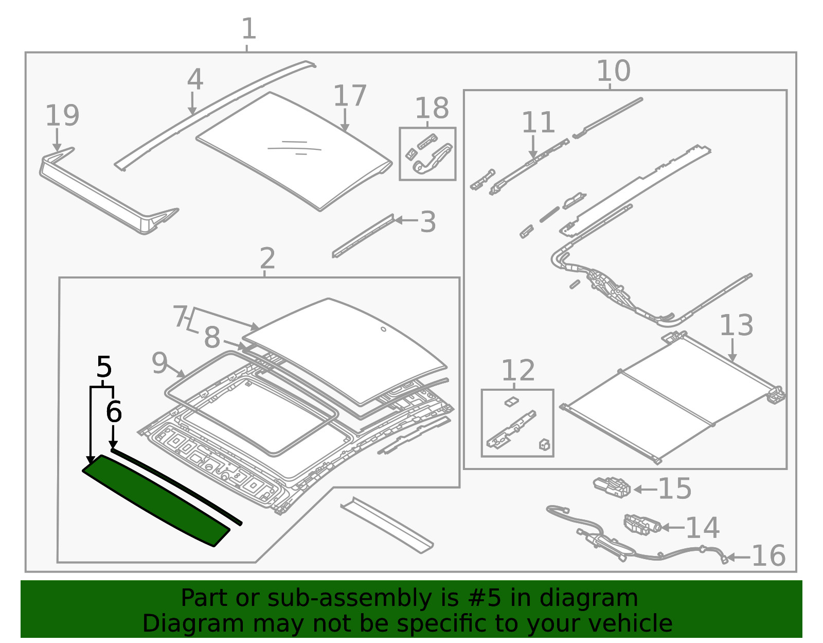 GENUINE Front Panoramic Sunroof Glass ⭐OEM⭐ 2020-2025 Hyundai Sonata 81620L1000