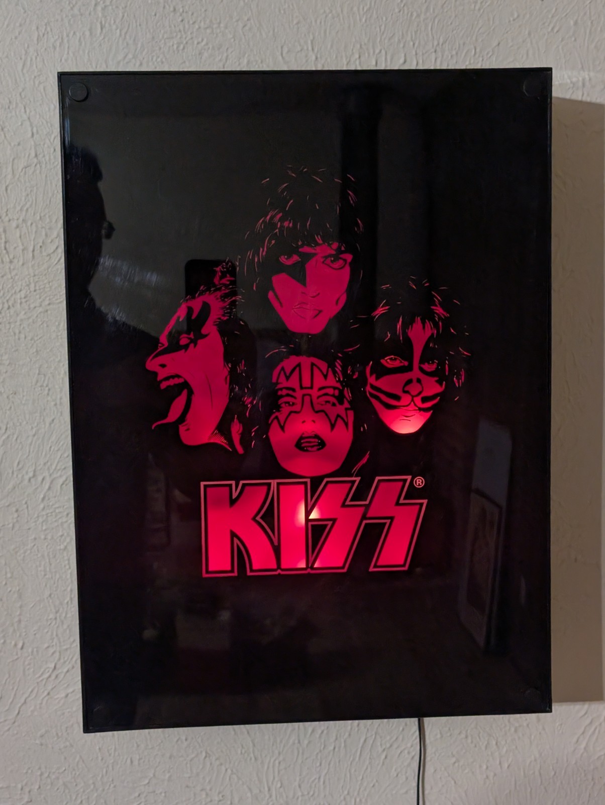 Kiss Band Vintage 2003 Flame Lit Lighted Wall Sign Kiss Catalog Model #33090 