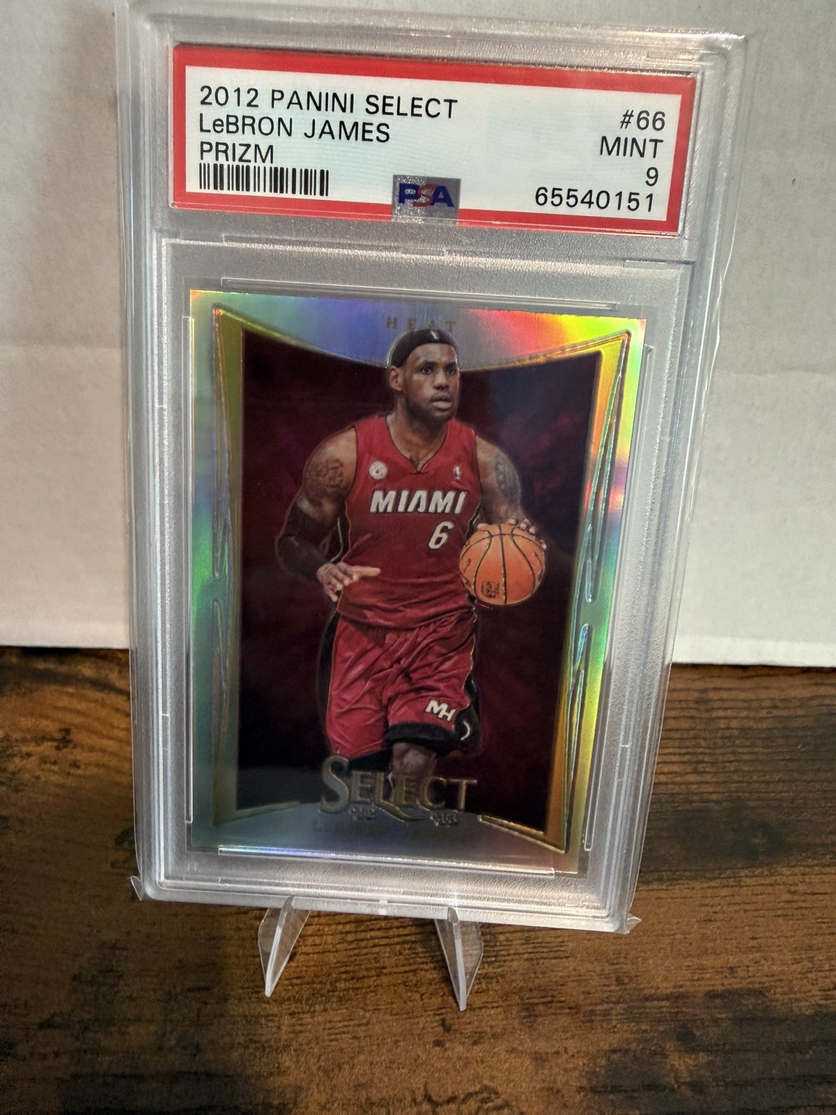 2012 PANINI SELECT PRIZM #66 LEBRON JAMES PSA 9 2012 PANINI SELECT PRIZM #66 LEBRON JAMES PSA 9