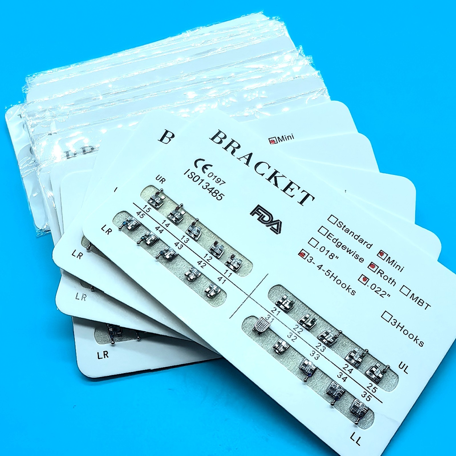 50 Sets Dental Orthodontic Metal Brackets Braces Mini Roth 022 345 Hooks MIM