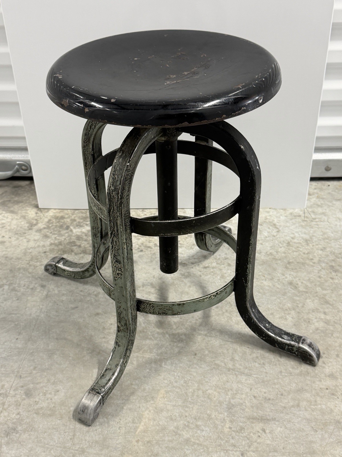 Vintage 1930s A.S. Aloe Adjustable Medical Industrial Metal Stool St Louis