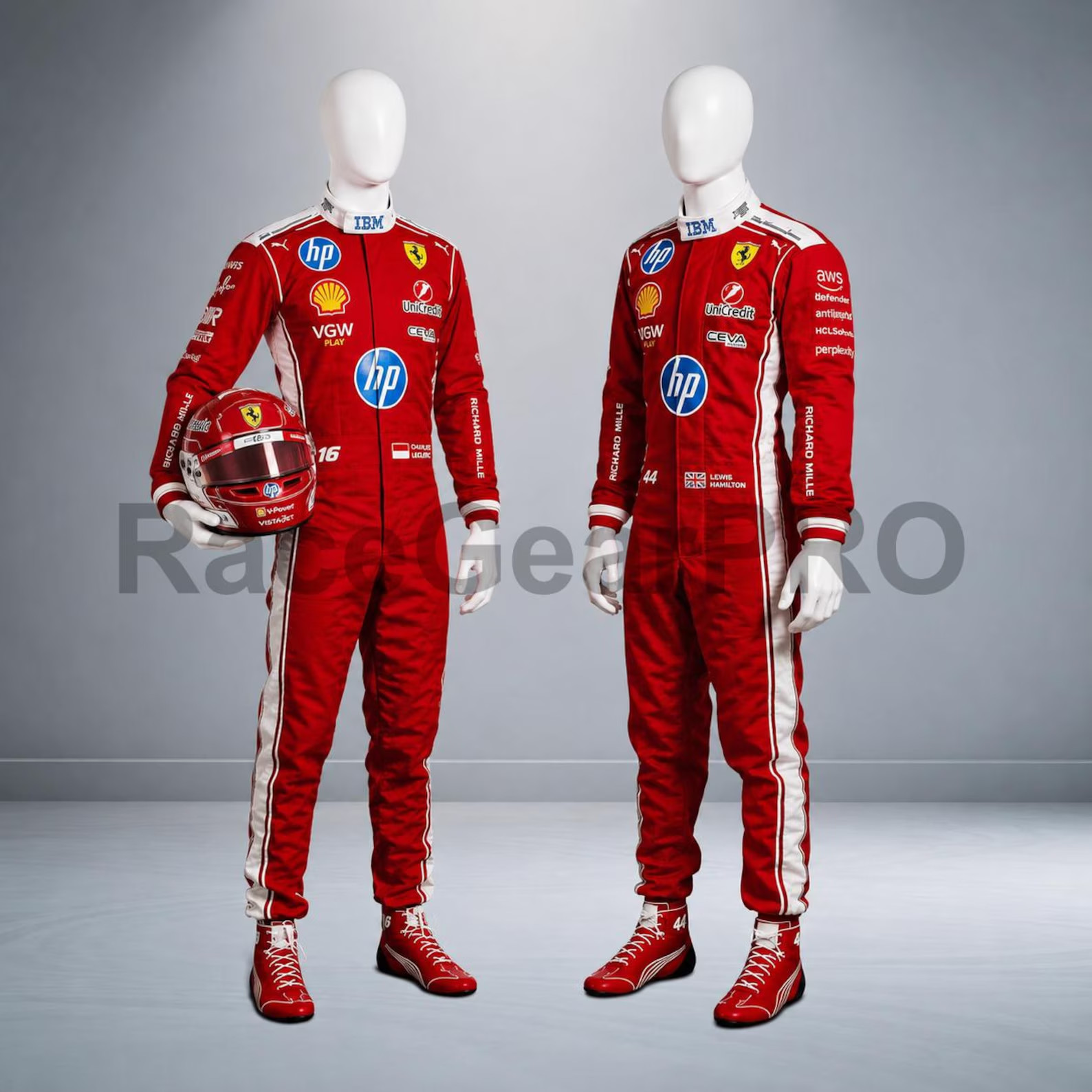 Handmade F1 Ferrari Lewis Hamilton And Charles Leclerc Race Suit: 2026