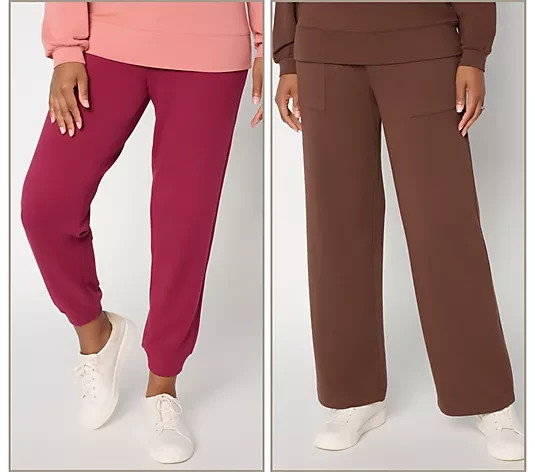 AnyBody Regular Cozy Knit French Terry 2 Pack Wide Leg & Jogger Pants NWT AnyBody Regular Cozy Knit French Terry 2 Pack Wide Leg & Jogger Pants NWT