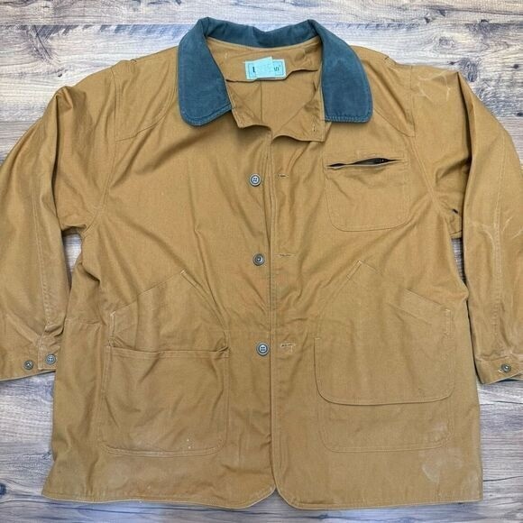 VTG LL Bean CQ93 XL Classic Upland Hunter Field Coat Saddle Bird Pouch Corduroy