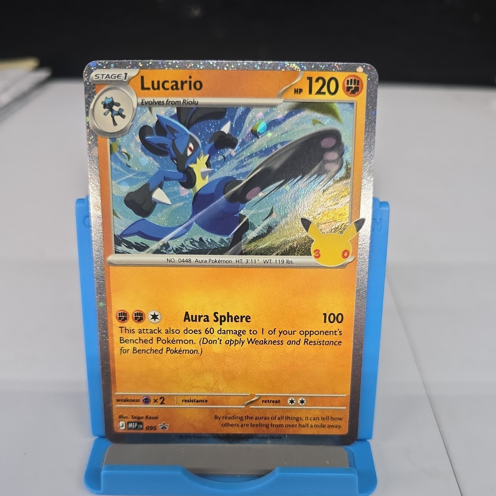 Lucario 095 MEP Promo Cosmo Holo- Pokemon TCG 30th Anniversary - NM Lucario 095 MEP Promo Cosmo Holo- Pokemon TCG 30th Anniversary - NM