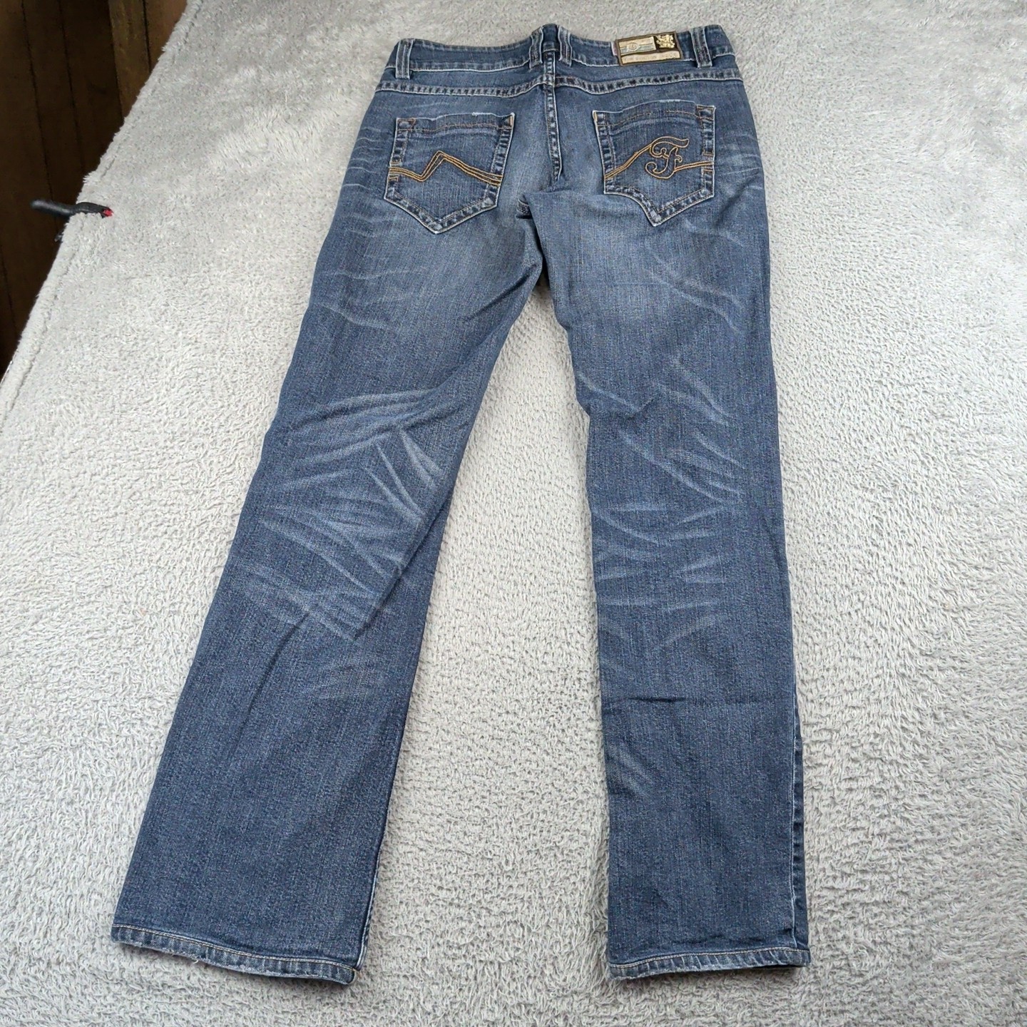 Bogner Fire + Ice Jeans Women 29 Blue Straight Leg Embroidered Denim Casual Logo