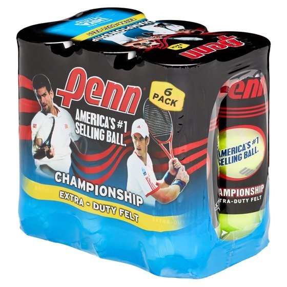 Penn Championship Extra-Duty Tennis Ball Pack (6 Cans, 18 Balls) Penn Championship Extra-Duty Tennis Ball Pack (6 Cans, 18 Balls)