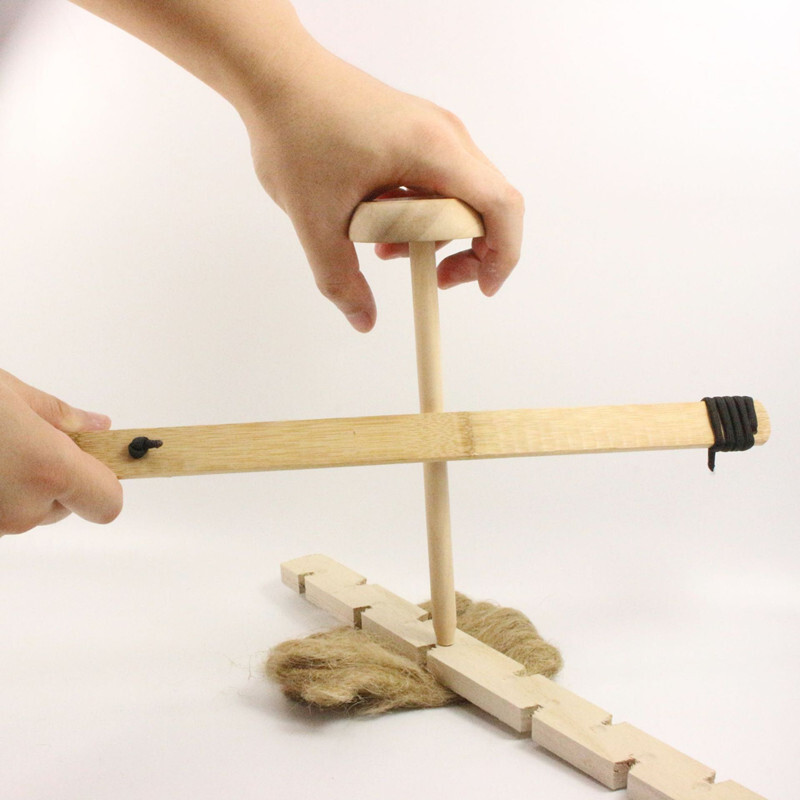 Outdoor Primitive Fire Starter Tool Wood Bow Drill Survival Friction Kit single