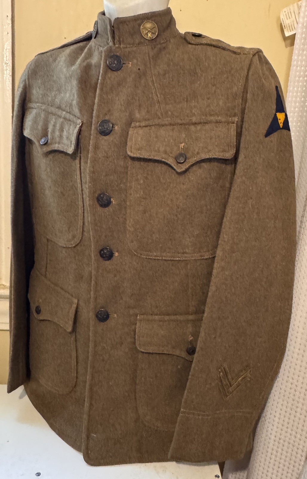 WWI K troop, 3rd Cavalry Regt, 3rd CORPS • M1917 “British Contract” Service Coat