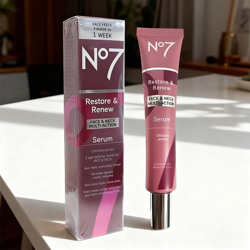 No7 Restore & Renew Face & Neck Multi Action Serum 30ml/1fl.oz. New In Box No7 Restore & Renew Face & Neck Multi Action Serum 30ml/1fl.oz. New In Box