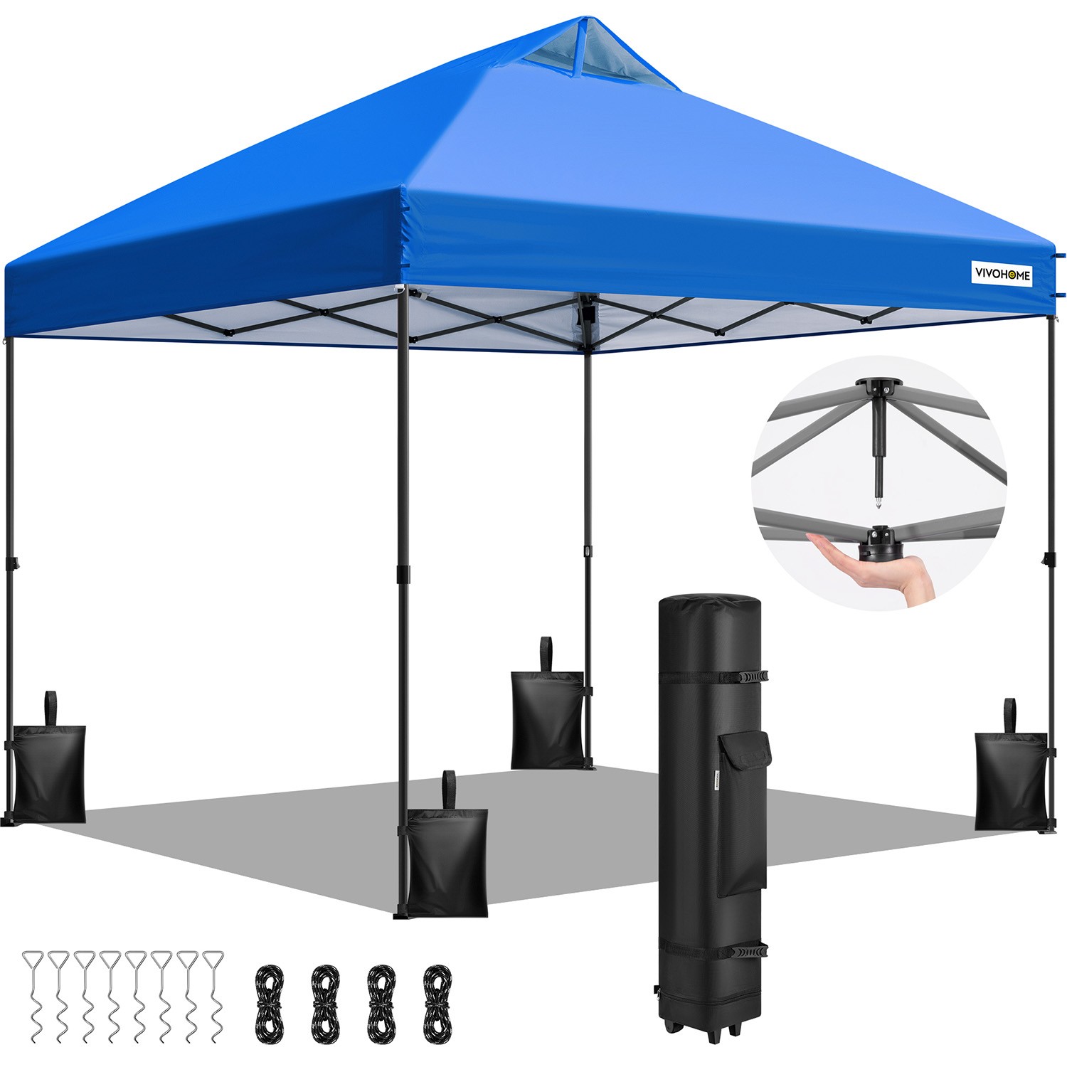 10x10ft Pop Up Canopy Tent One Push Portable Outdoor Shelter Heavy Duty Tent 10x10ft Pop Up Canopy Tent One Push Portable Outdoor Shelter Heavy Duty Tent