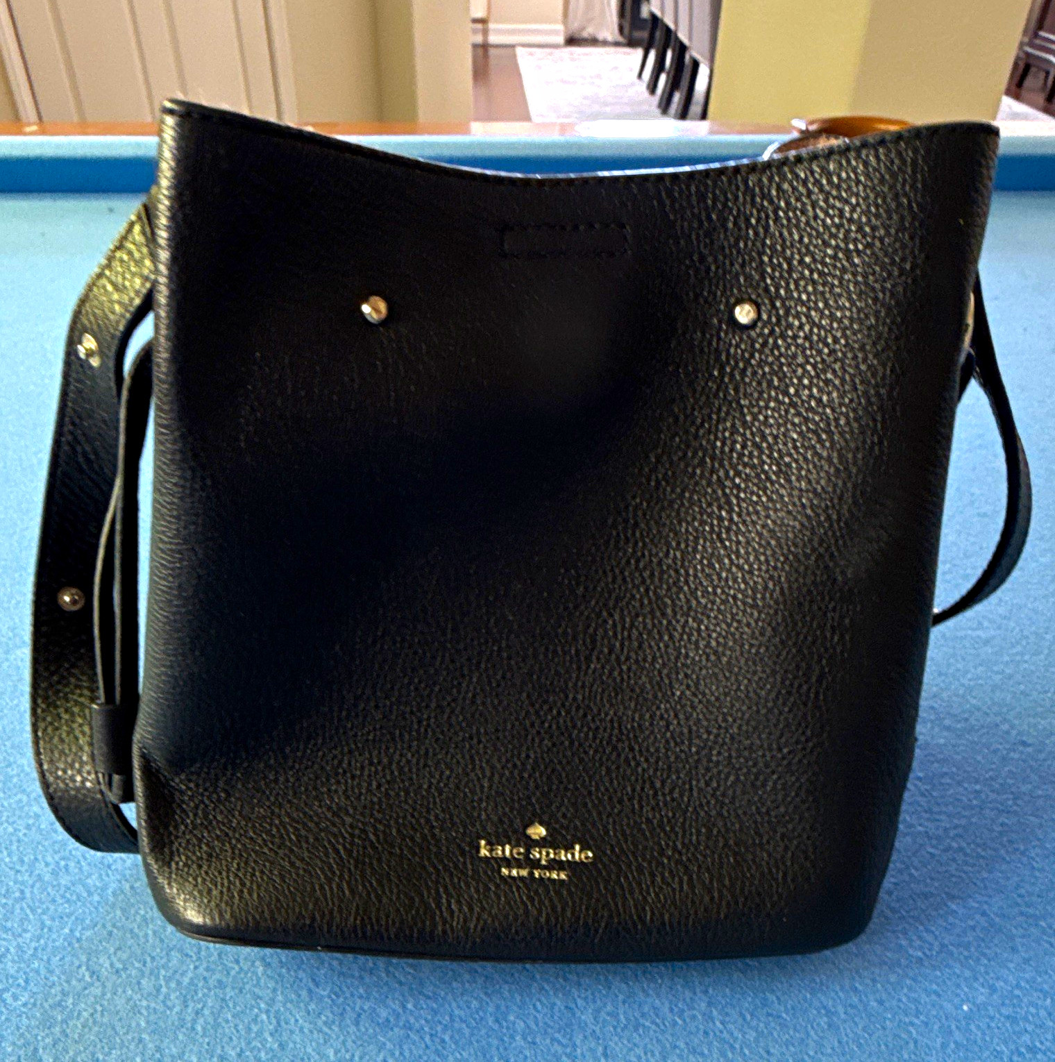 kate spade new york Black Medium Pebbled Shoulder Bag Snap, Detachable Strap kate spade new york Black Medium Pebbled Shoulder Bag Snap, Detachable Strap