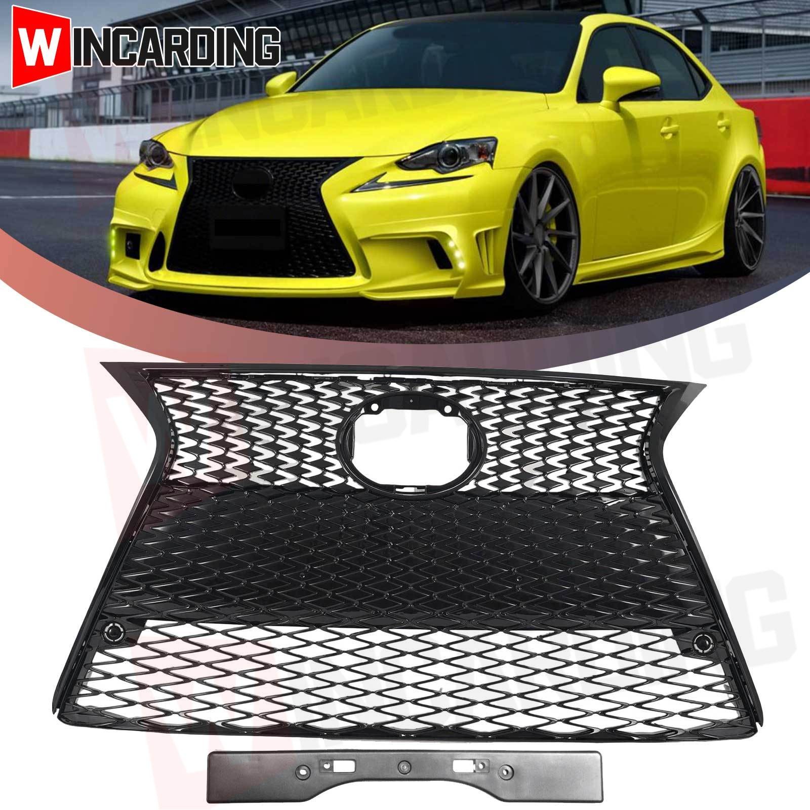 For 2014-2016 Lexus IS200t IS250 IS350 F Sport Front Grille Grill Glossy Black