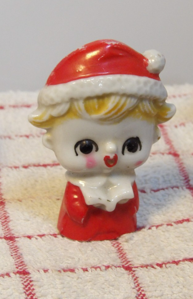 VTG Japan Ceramic Big Head Christmas Caroler Miniature Figurine Mid Century MCM VTG Japan Ceramic Big Head Christmas Caroler Miniature Figurine Mid Century MCM