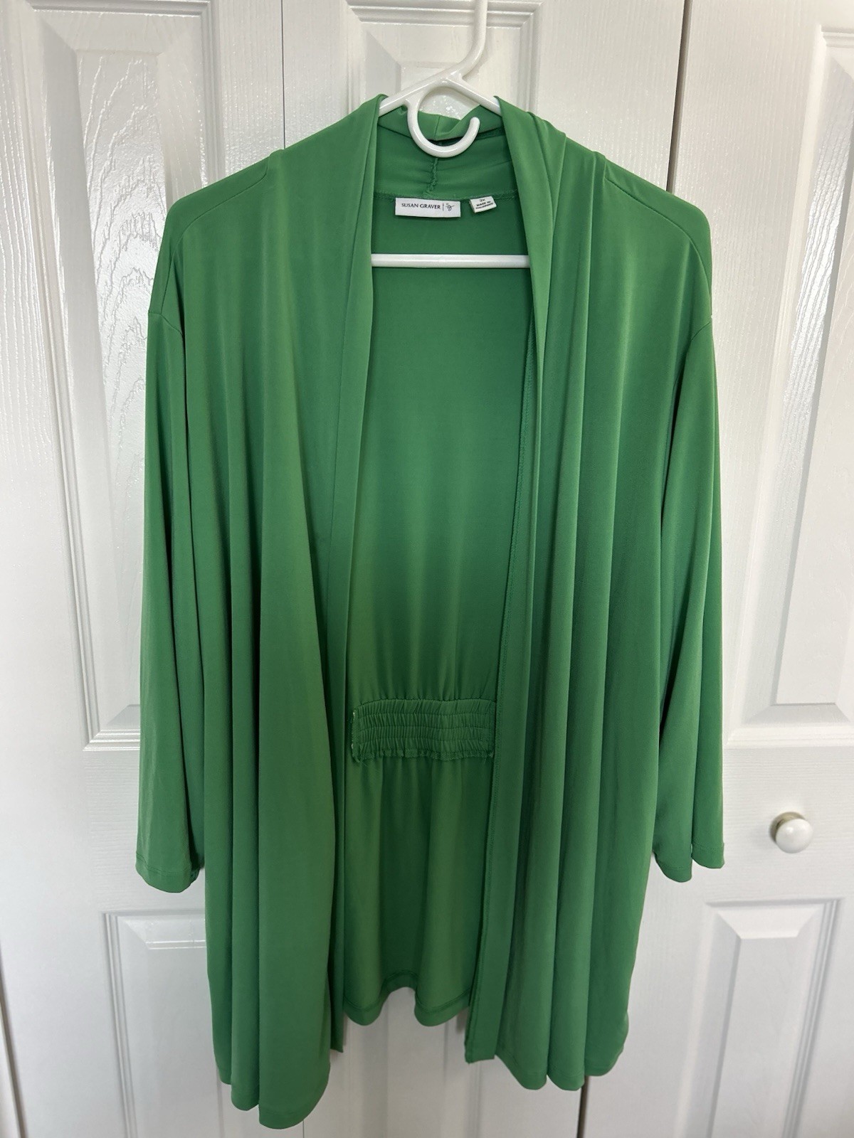 Susan Graver Green Long Open Top Size 3X Susan Graver Green Long Open Top Size 3X