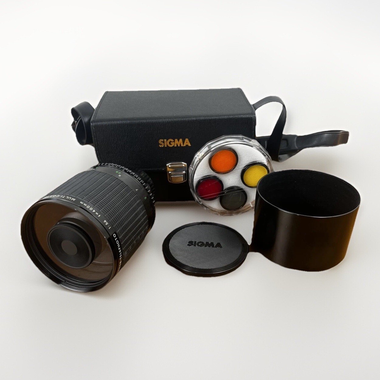 SIGMA MC Mount Mirror-Telephoto Lens 1:5.6 f=400mm W/Case & Accessories