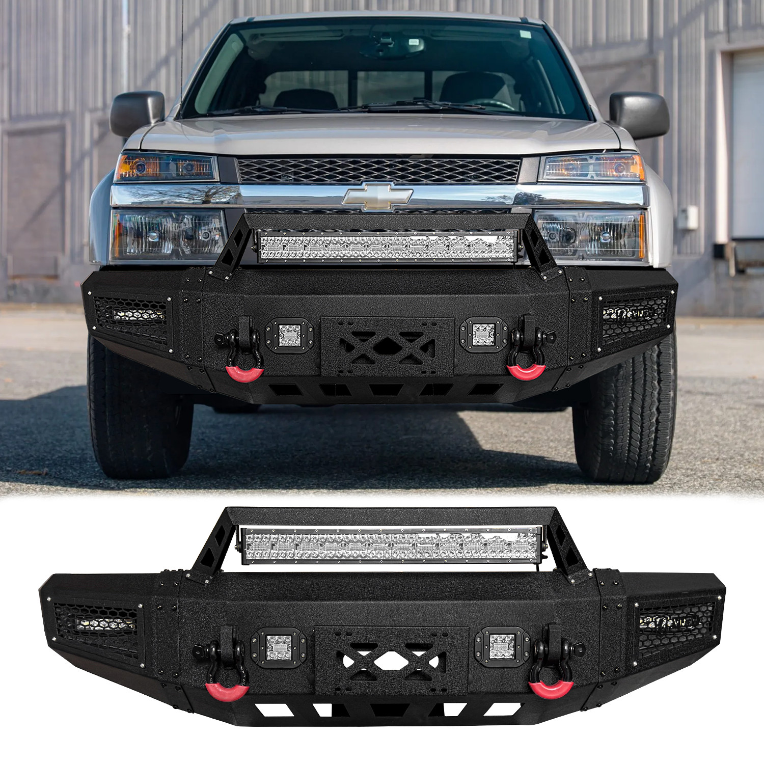 Vijay For 2004-2014 Chevrolet Colorado Front/Rear Bumper With Winch Plate&Light
