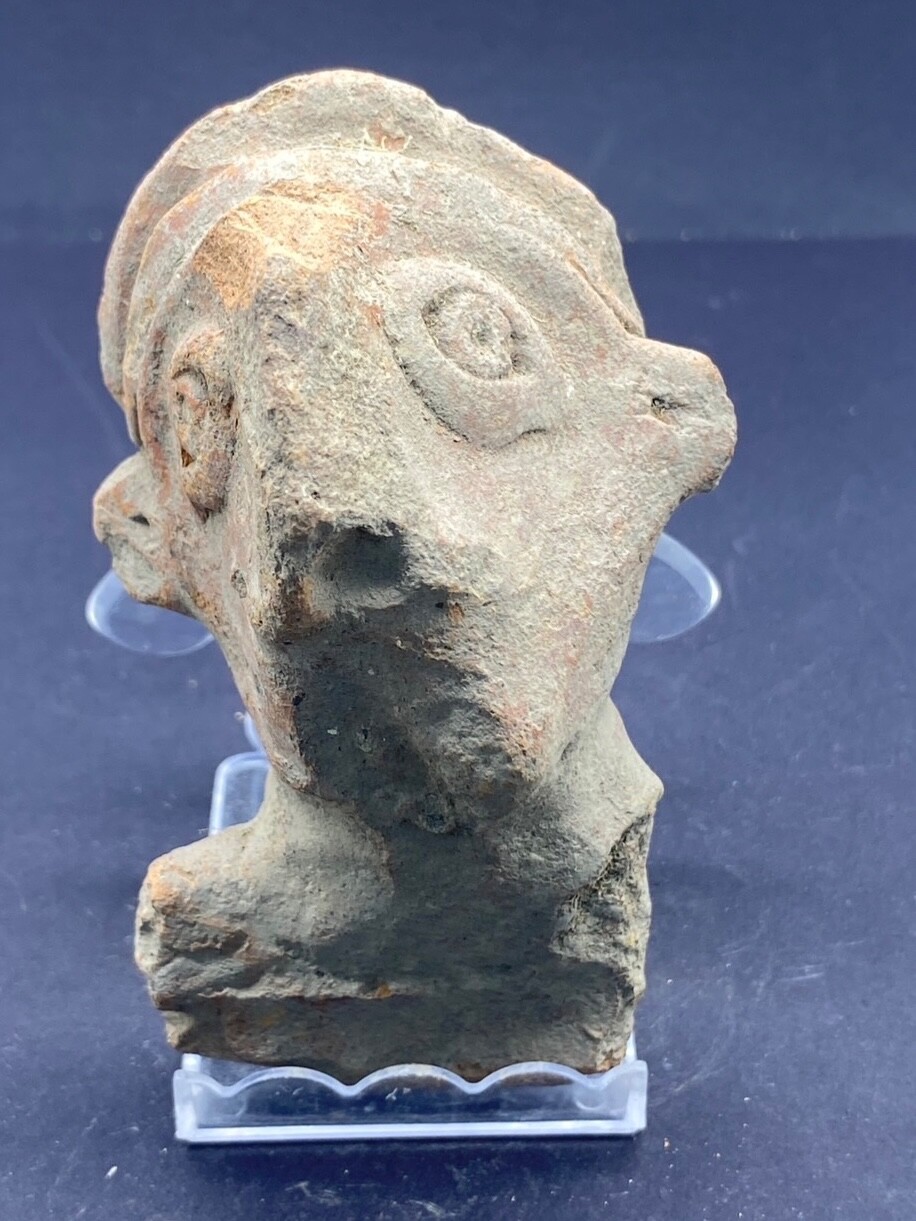 Ancient Old Authentic fawn terracotta head, early 2nd Millennium B.C. Ancient Old Authentic fawn terracotta head, early 2nd Millennium B.C.