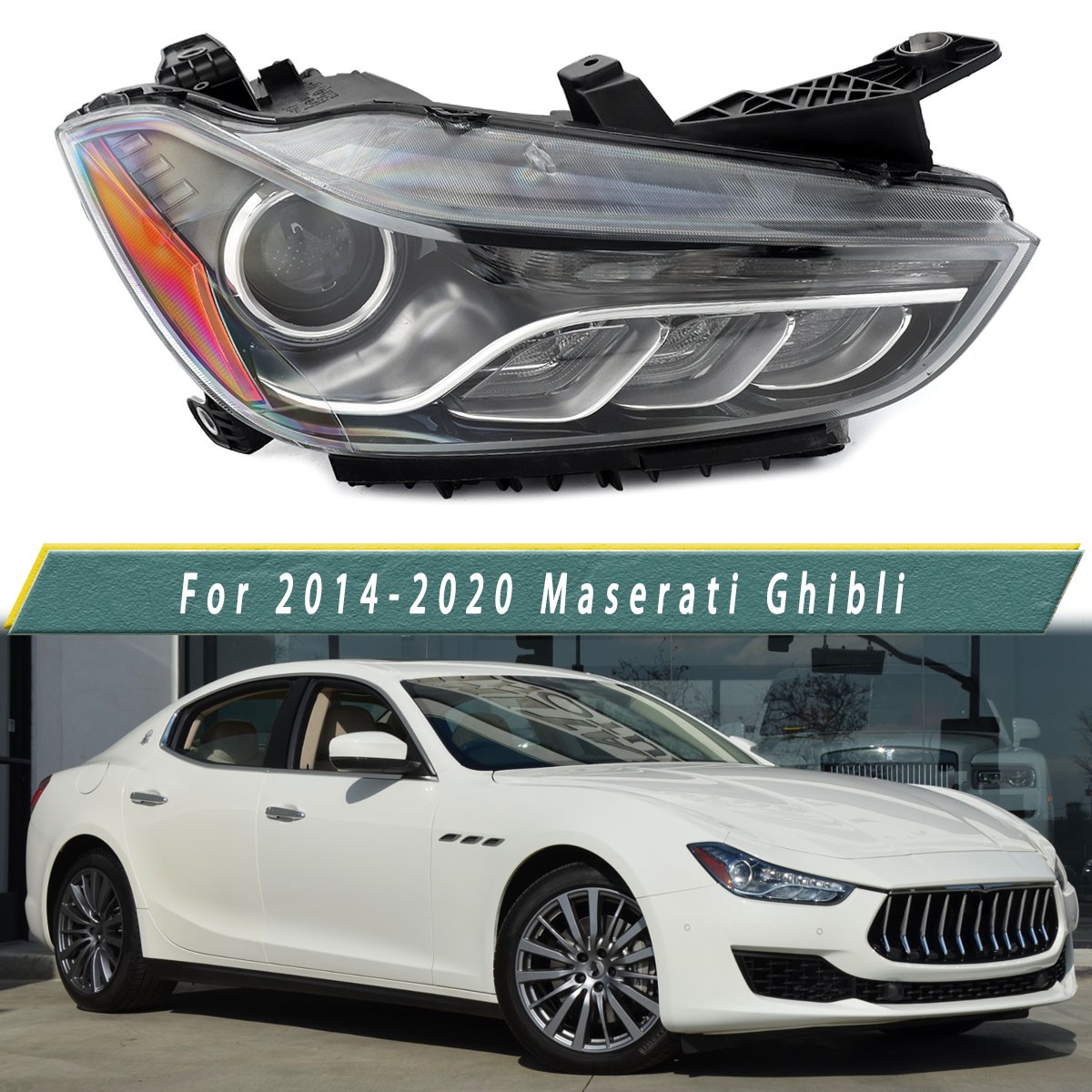 For 2014-2020 Maserati Ghibli Right Side Xenon Headlight Non AFS W/ Module NEW For 2014-2020 Maserati Ghibli Right Side Xenon Headlight Non AFS W/ Module NEW
