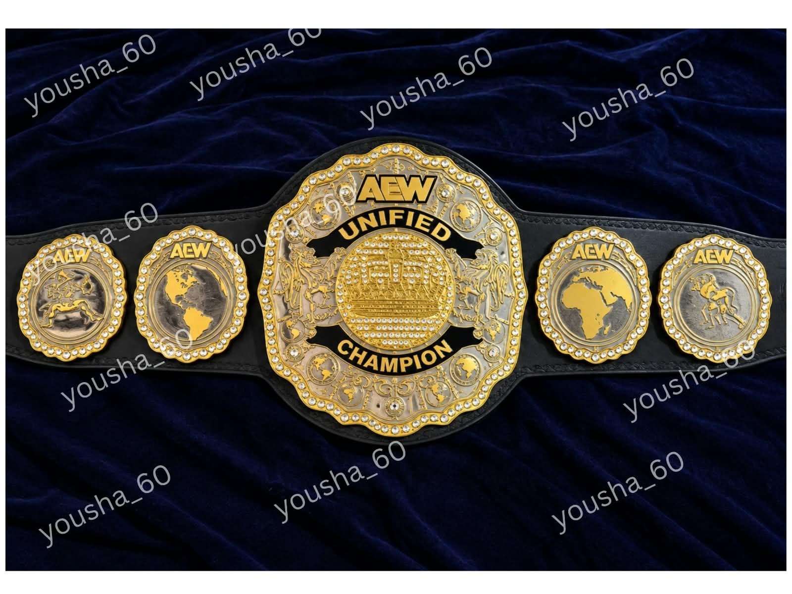 Custom Unified AEW International-Continental Championship Fan Belt 2mm Brass Custom Unified AEW International-Continental Championship Fan Belt 2mm Brass