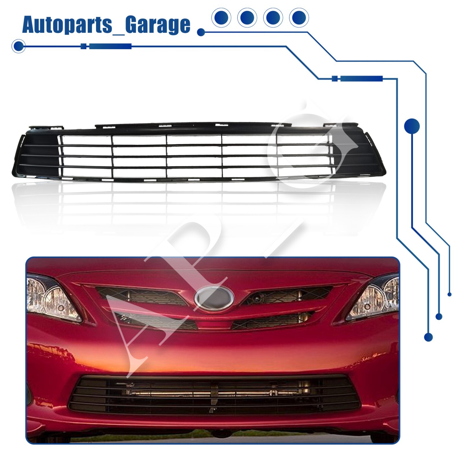 For 2011 2012 2013 Toyota Corolla Front Bumper Lower Grille TO1036125 5311202280 For 2011 2012 2013 Toyota Corolla Front Bumper Lower Grille TO1036125 5311202280
