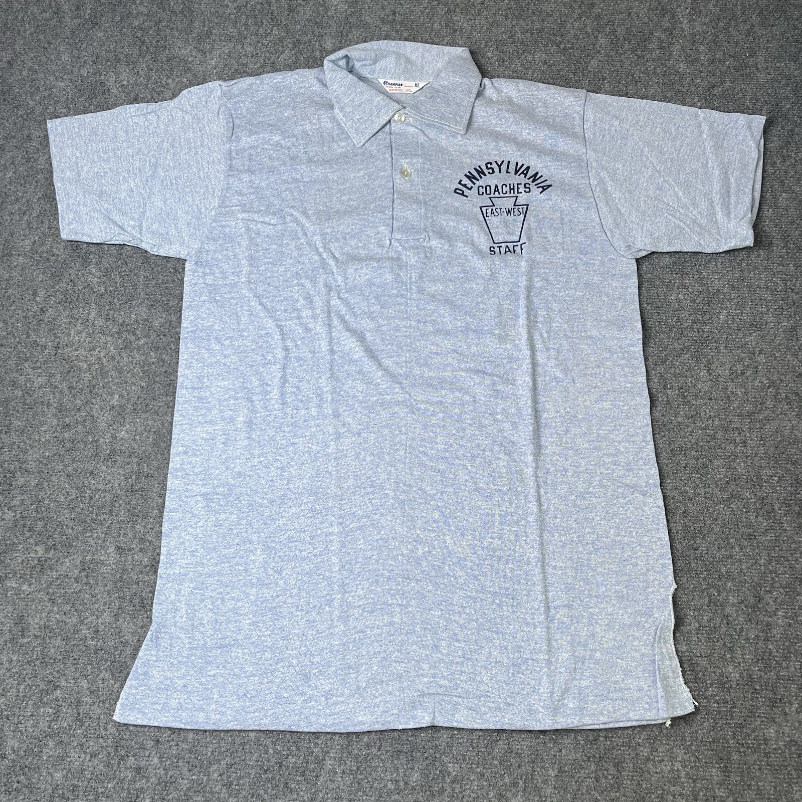 Vtg True Vintage 1960s Champion Polo Shirt Pennsylvania Coaches Staff 60s Xl Vtg True Vintage 1960s Champion Polo Shirt Pennsylvania Coaches Staff 60s Xl