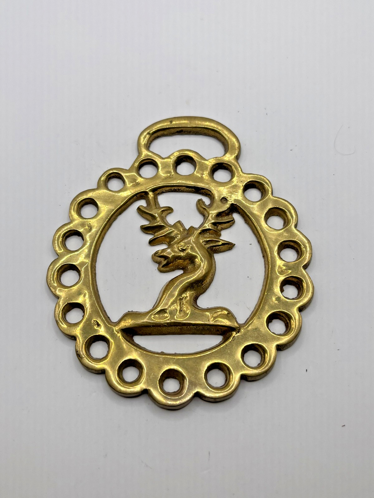 Vintage Horse Brass Medallion - Deer Buck Stag Vintage Horse Brass Medallion - Deer Buck Stag