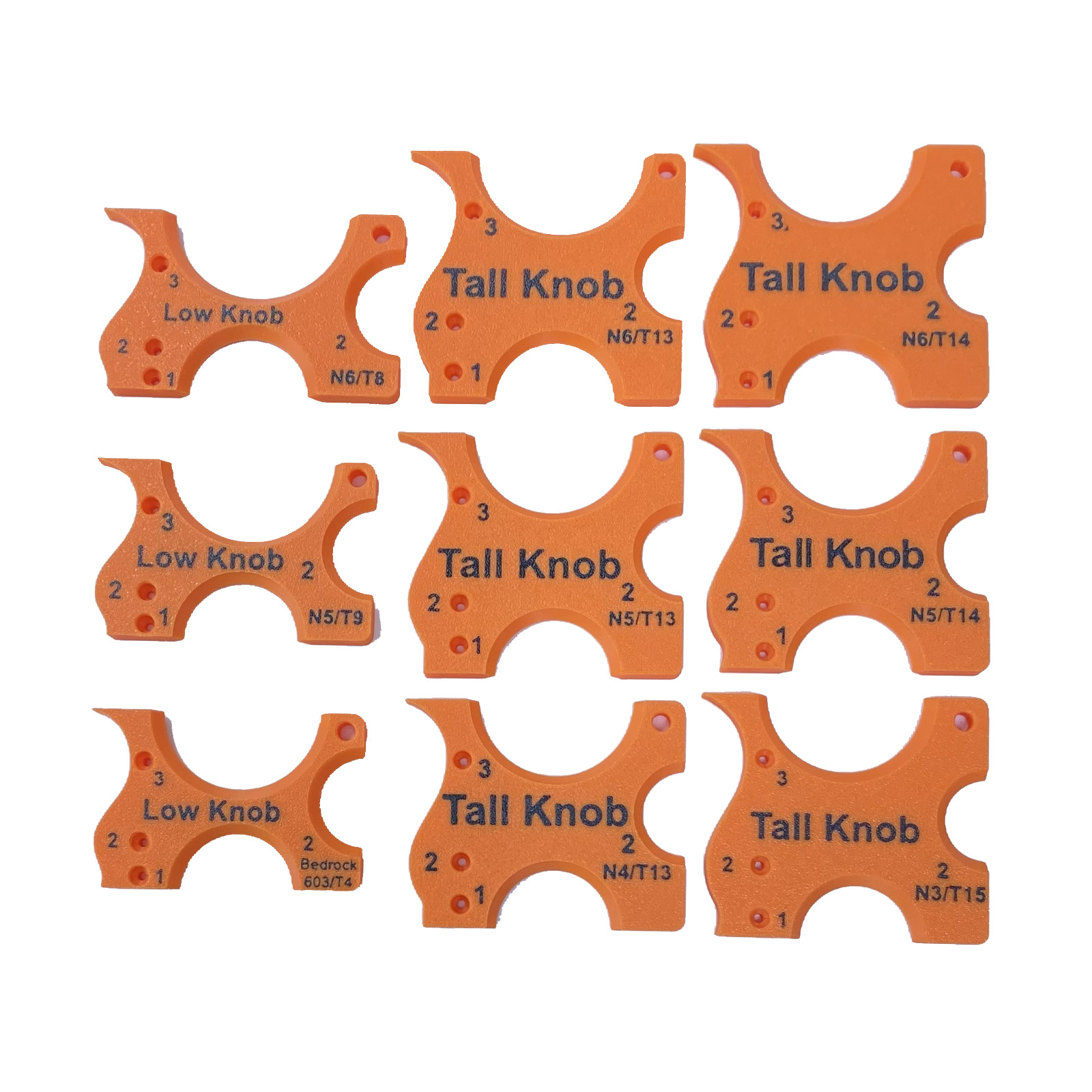 Stanley Hand Plane Knob Template 9-Piece Set for No 3 Through No 8