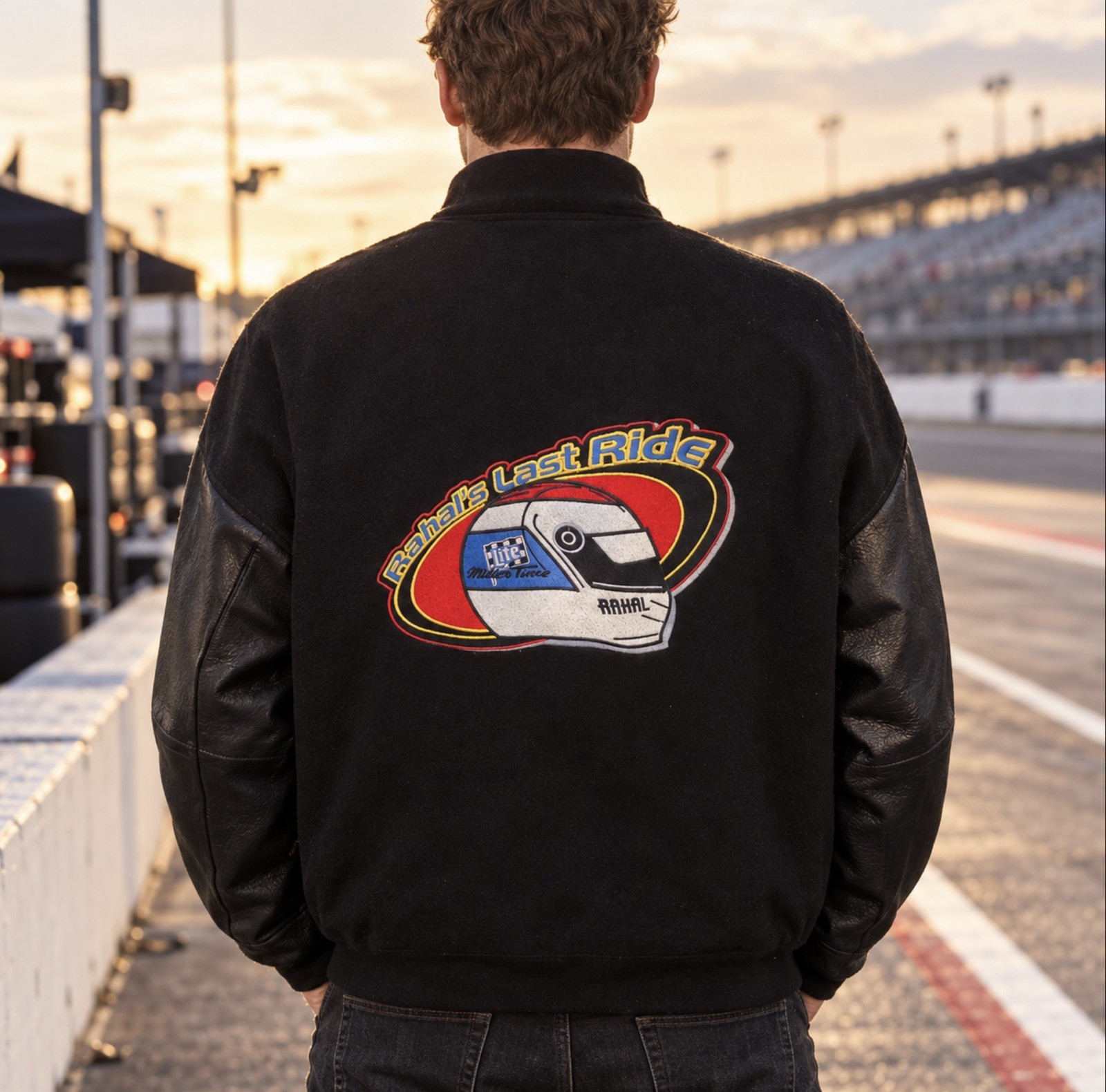 Vintage 1998 Bobby Rahal’s Last Ride Miller Racing Leather Sleeve Jacket M