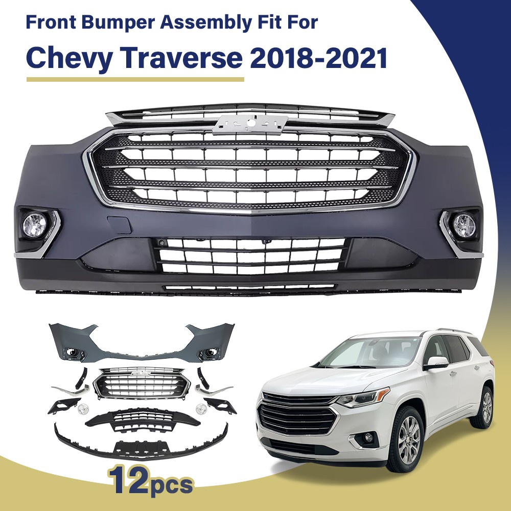 For 2018-2021 Chevy Traverse Front Bumper Cover Assembly Grille LT Upgrade To LT
