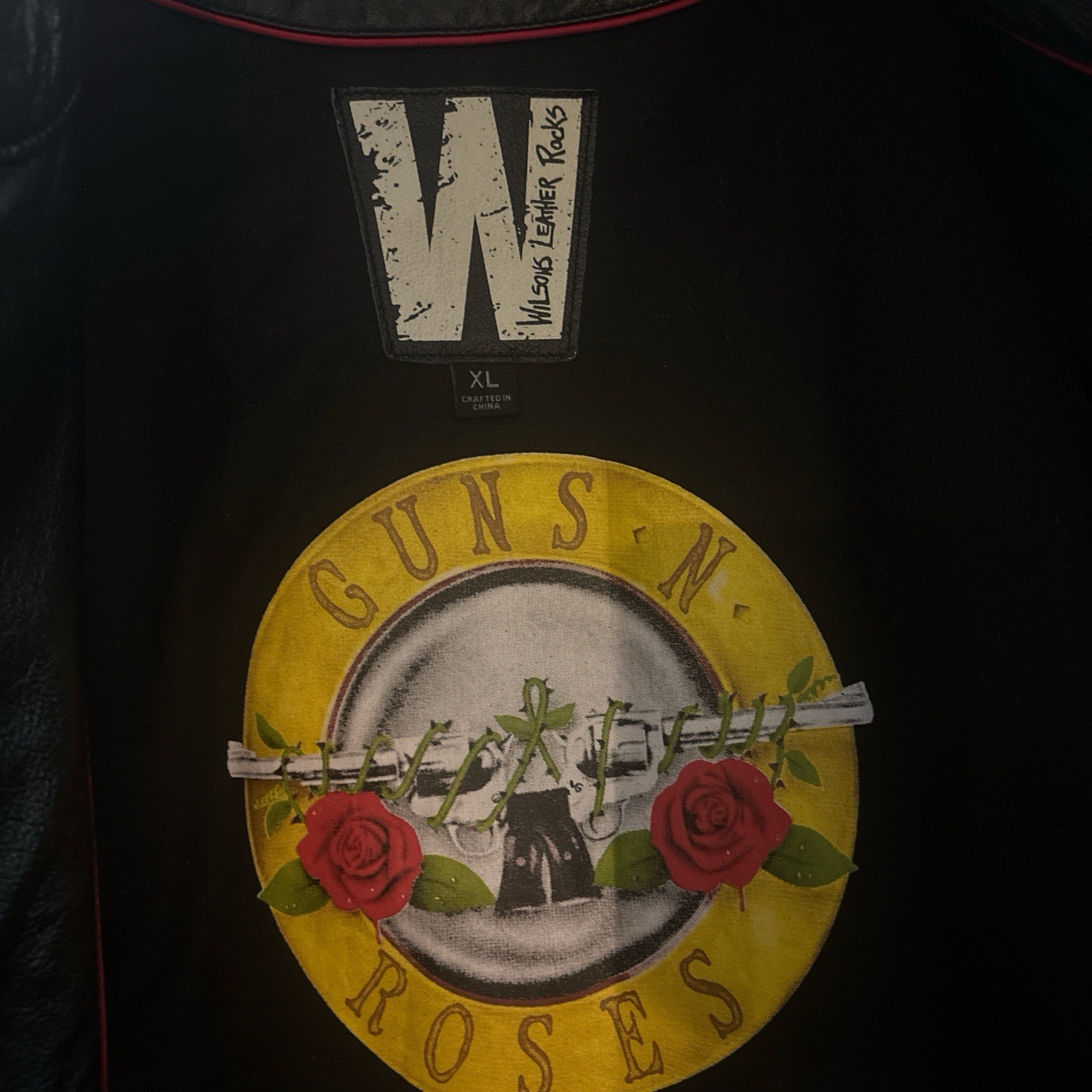 Vintage Guns N\' Roses Appetite for Destruction Black Leather Graphic Jacket XL Vintage Guns N\' Roses Appetite for Destruction Black Leather Graphic Jacket XL