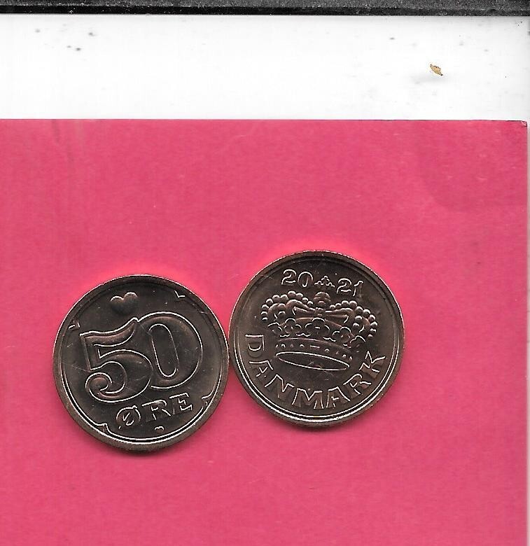 DENMARK DANISH KM866.3 2021 50 ORE UNCIRCULATED-BU MINT-UNC NEW RECENT COIN DENMARK DANISH KM866.3 2021 50 ORE UNCIRCULATED-BU MINT-UNC NEW RECENT COIN