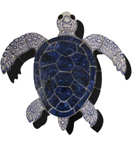 Blue Sea Turtle Porcelain Swimming Pool Mosaic Large 24\