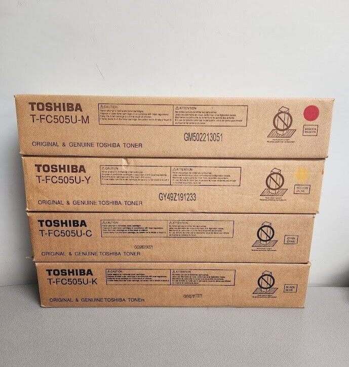 Toshiba T-FC505U Toner Cartridges Set KCMY For 2E505ACE,3005ACE,3505ACE OEM NEW Toshiba T-FC505U Toner Cartridges Set KCMY For 2E505ACE,3005ACE,3505ACE OEM NEW